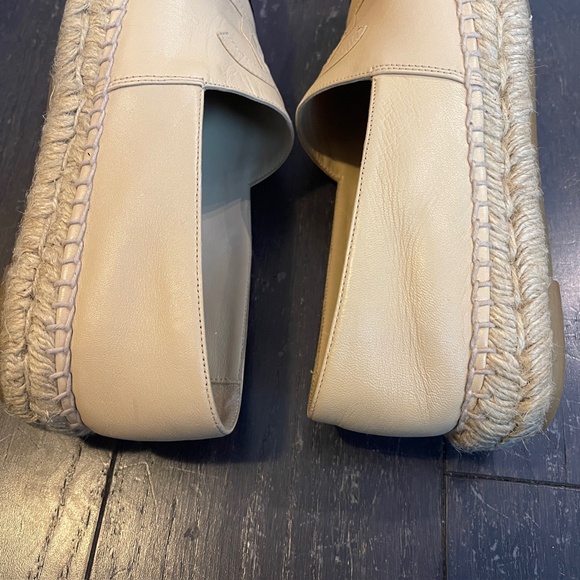 Chanel CC Cap Toe Espadrilles Beige & Black Lambskin Leather Size 38 shoe flat - Picture 10 of 15